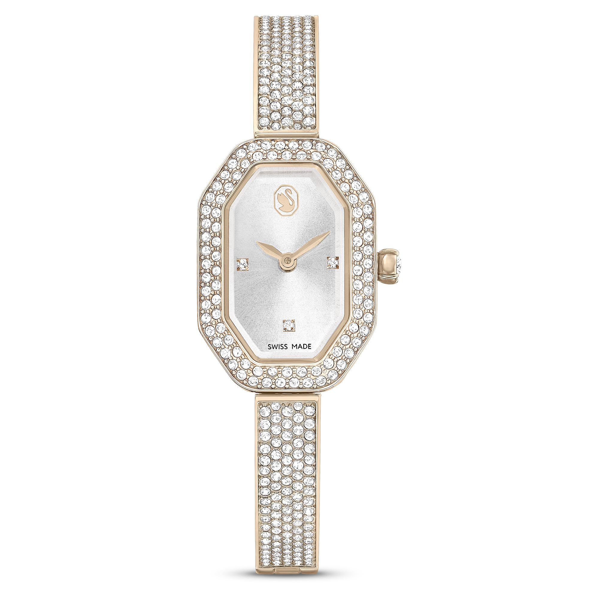 Reloj Swarovski Dextera Bangle, Swiss Made, Brazalete de metal, Tono dorado, Acabado en tono dorado champán: B