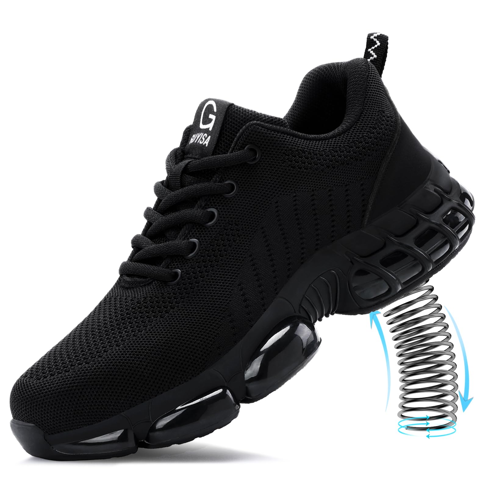 Amazon.com: TANIELD Zapatos con punta de acero para hombres Zapatos de trabajo ligeros Zapatillas de seguridad transpirables Air Cu