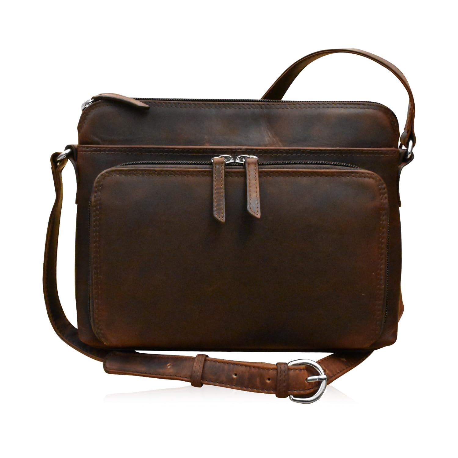 ili New York Bolsos cruzados de cuero genuino para mujer - Organizador de bolso de hombro con bloqueo RFID premium