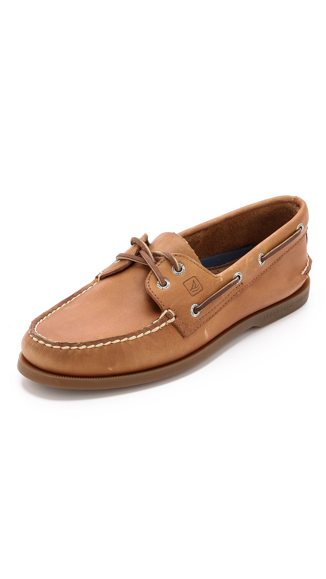 Amazon.com | Sperry Náutico auténtico original de cuero con 2 ojales para hombre, Sahara, 9 | Mocasines y zapatillas sin cordones